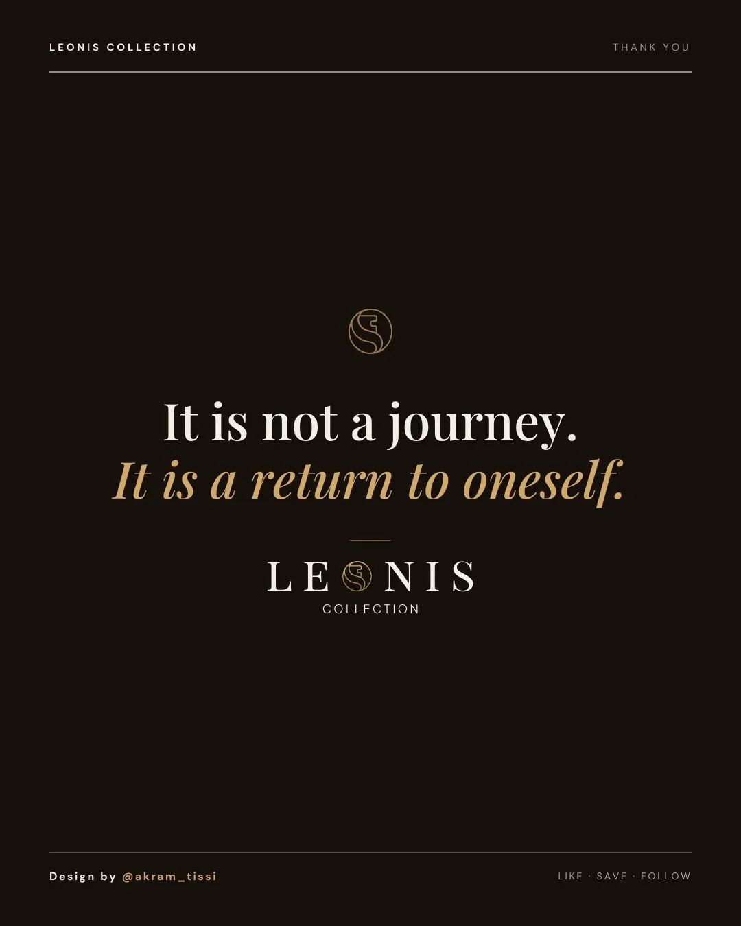 Social slide eight: closing frame. It is not a journey. It is a return to oneself.